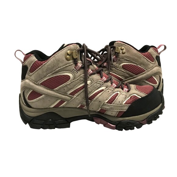 Merrell Womens Boulder Blush Hiking Boots Size 8 US/38.5 EU Vibram Soles Suede & - Picture 9 of 11